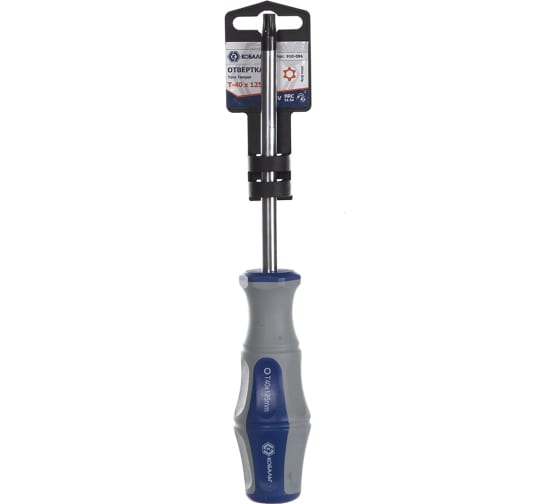 Отвертка Ultra Grip КОБАЛЬТ Torx Tamper-40 х 125 мм CR-V, двухкомпонентная рукоятка (1 шт.) подвес