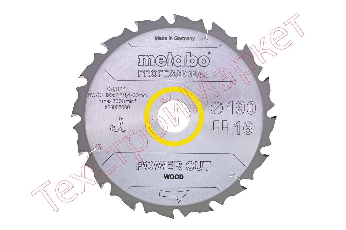 Диск пильный Metabo 152x20, 12 FZ