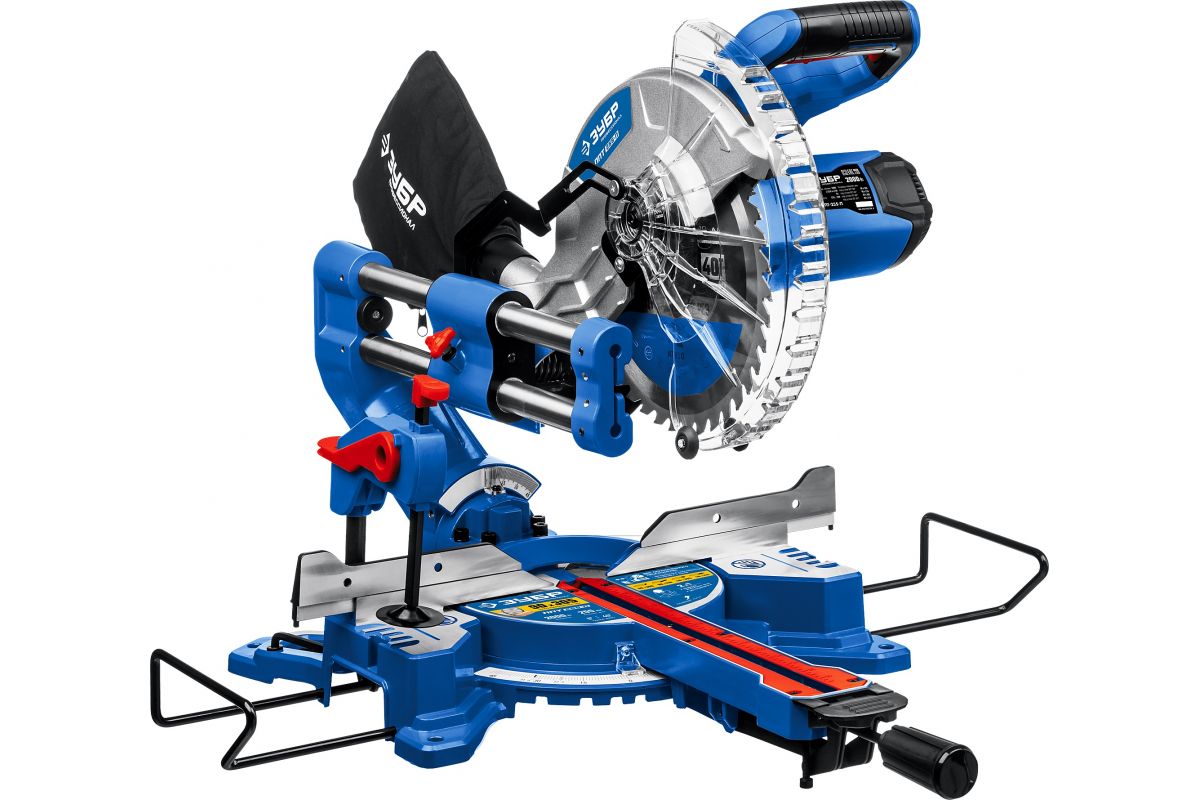 Пила торцовочная с протяжкой ЗУБР Профессионал ППТ-255-П d 255 х 30 мм, 2000 Вт