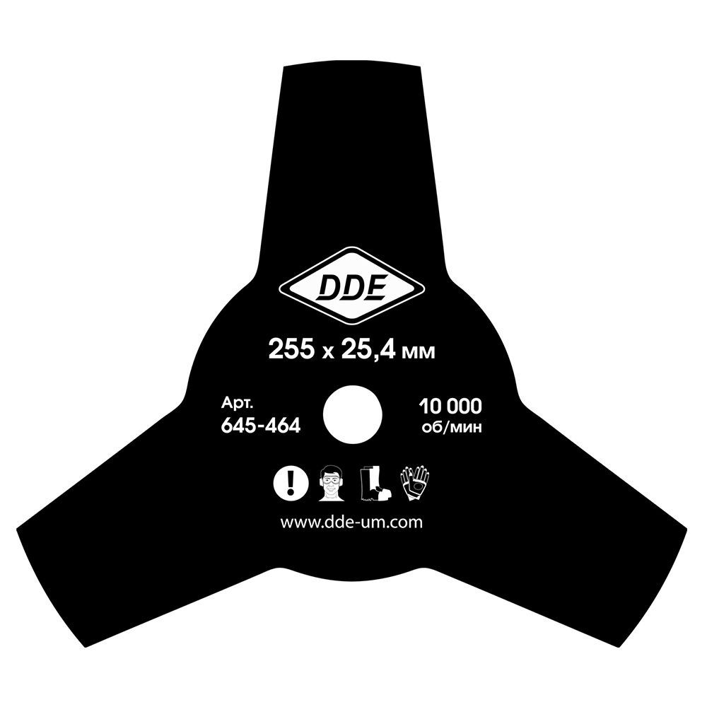Диск для триммера DDE GRASS CUT 3-хлопастной, 255 х 25,4 мм