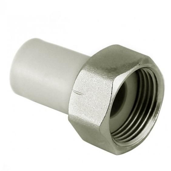 Штуцер с накидной гайкой 20х3/4" СЕРЫЙ Valfex