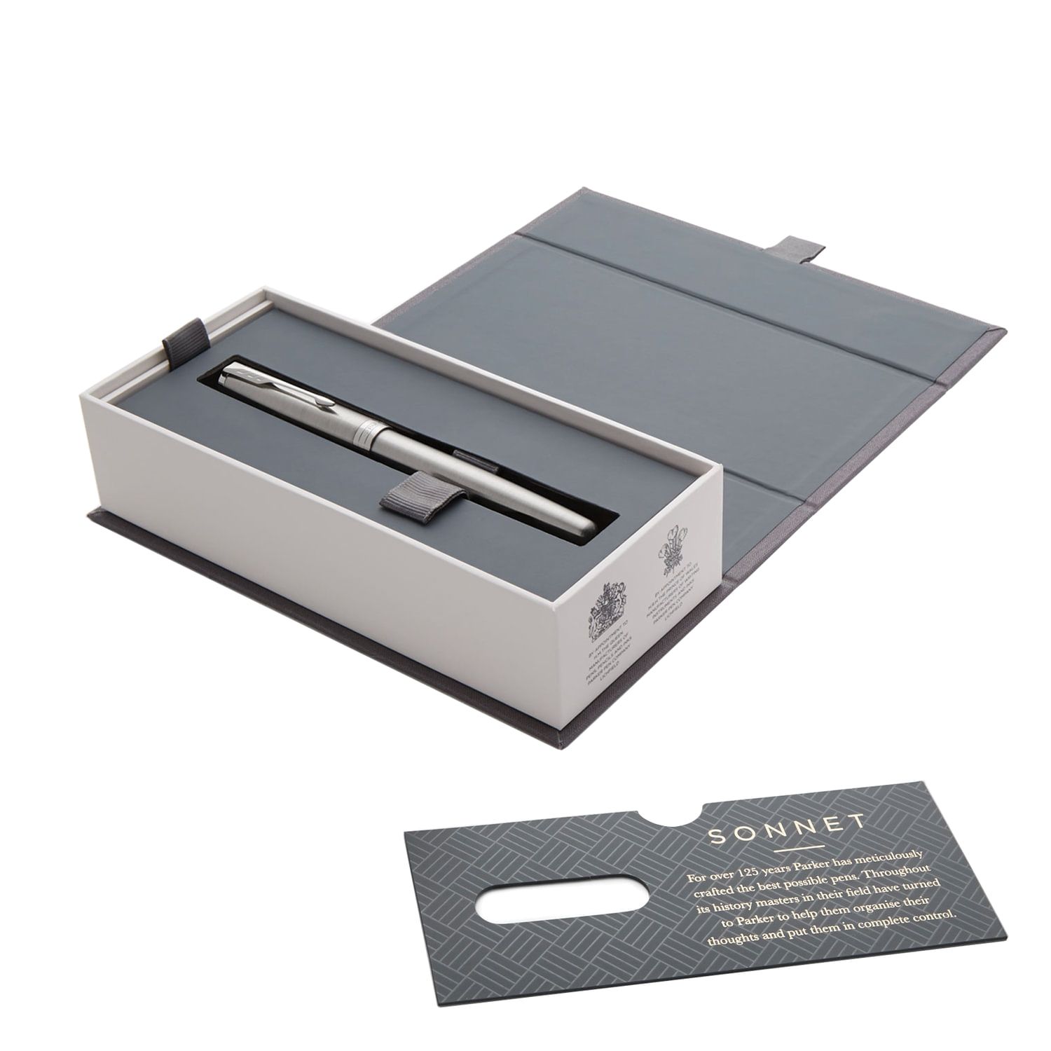 Ручка перьевая PARKER "Sonnet Core Core Stainless Steel CT", корпус серебристый, палладиевые детали, черная, 1931509