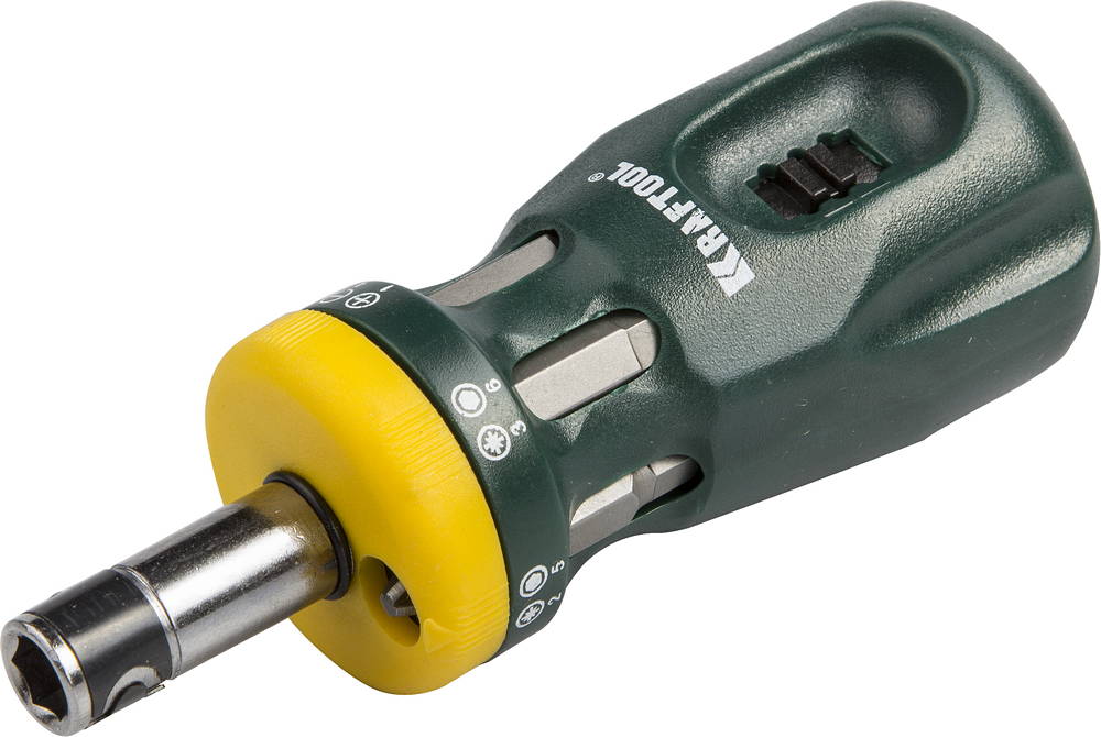 Набор Отвертка "BIT LOCK" реверсивная с битами, 12-в-1 KRAFTOOL