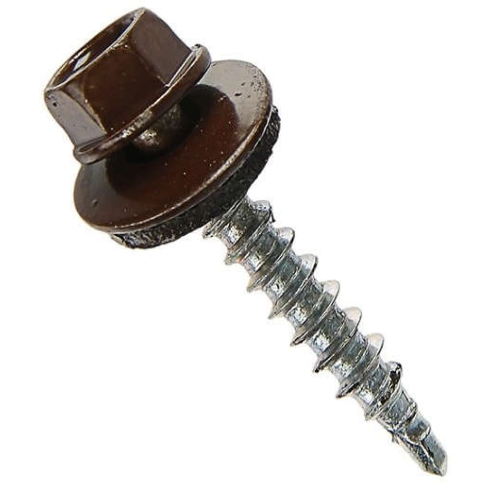 Саморез кровельный 4,8*38мм - коричневый (8017)  (Р)
