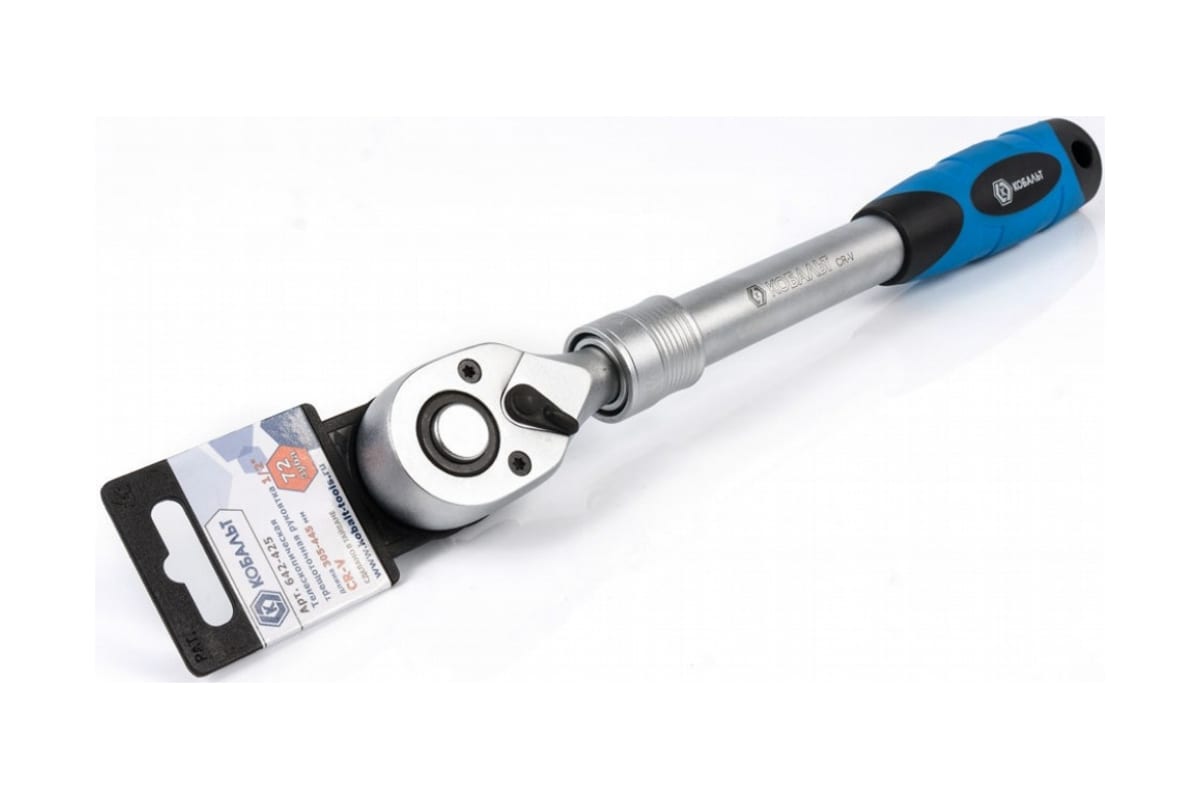 Трещоточная рукоятка 1/2", телескопическая 305 - 445 мм, 72 зуба КОБАЛЬТ