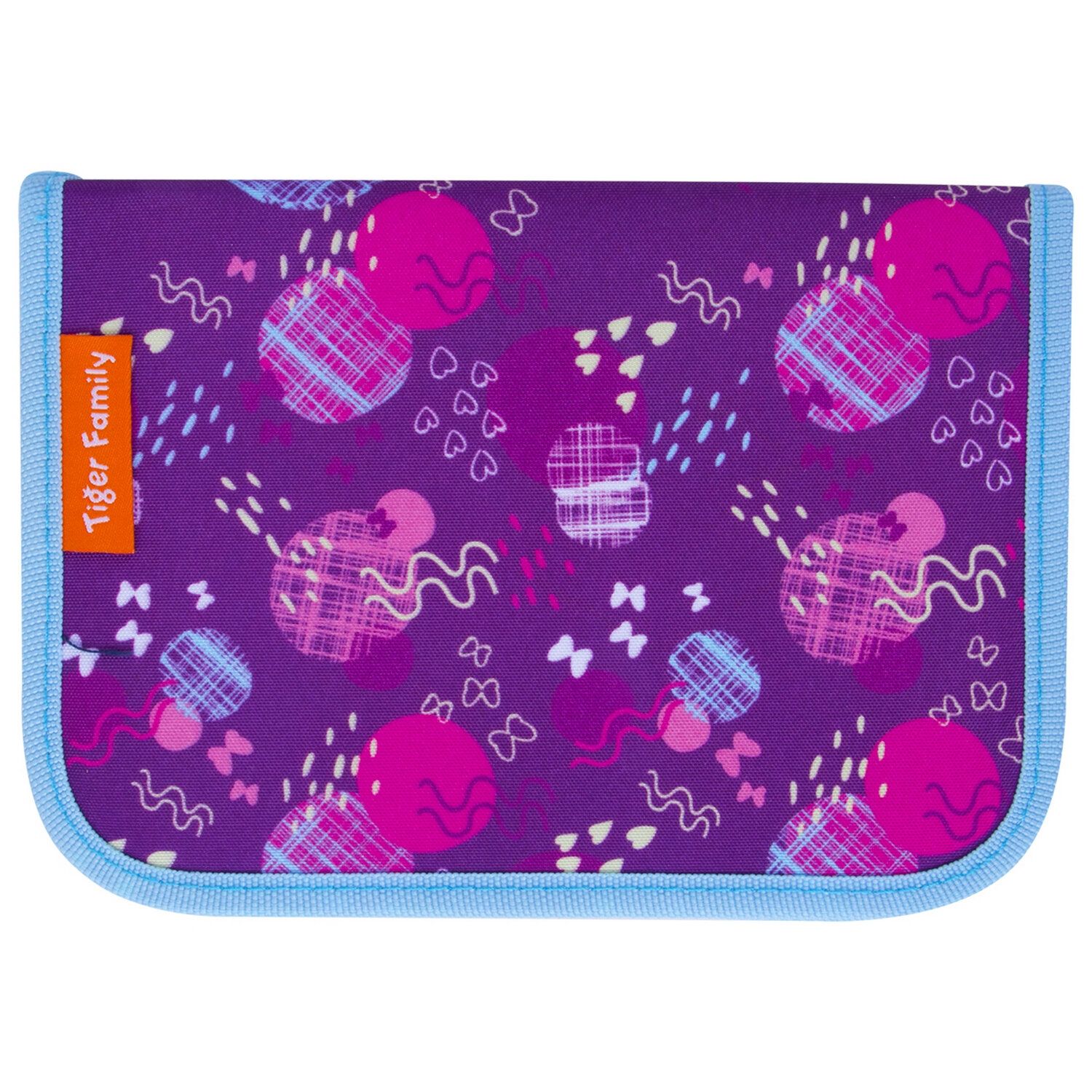 Пенал TIGER FAMILY 1 отделение, ткань, "Rhythmic Butterfly", 20х14х4 см, 228956, TGCP-007C1E