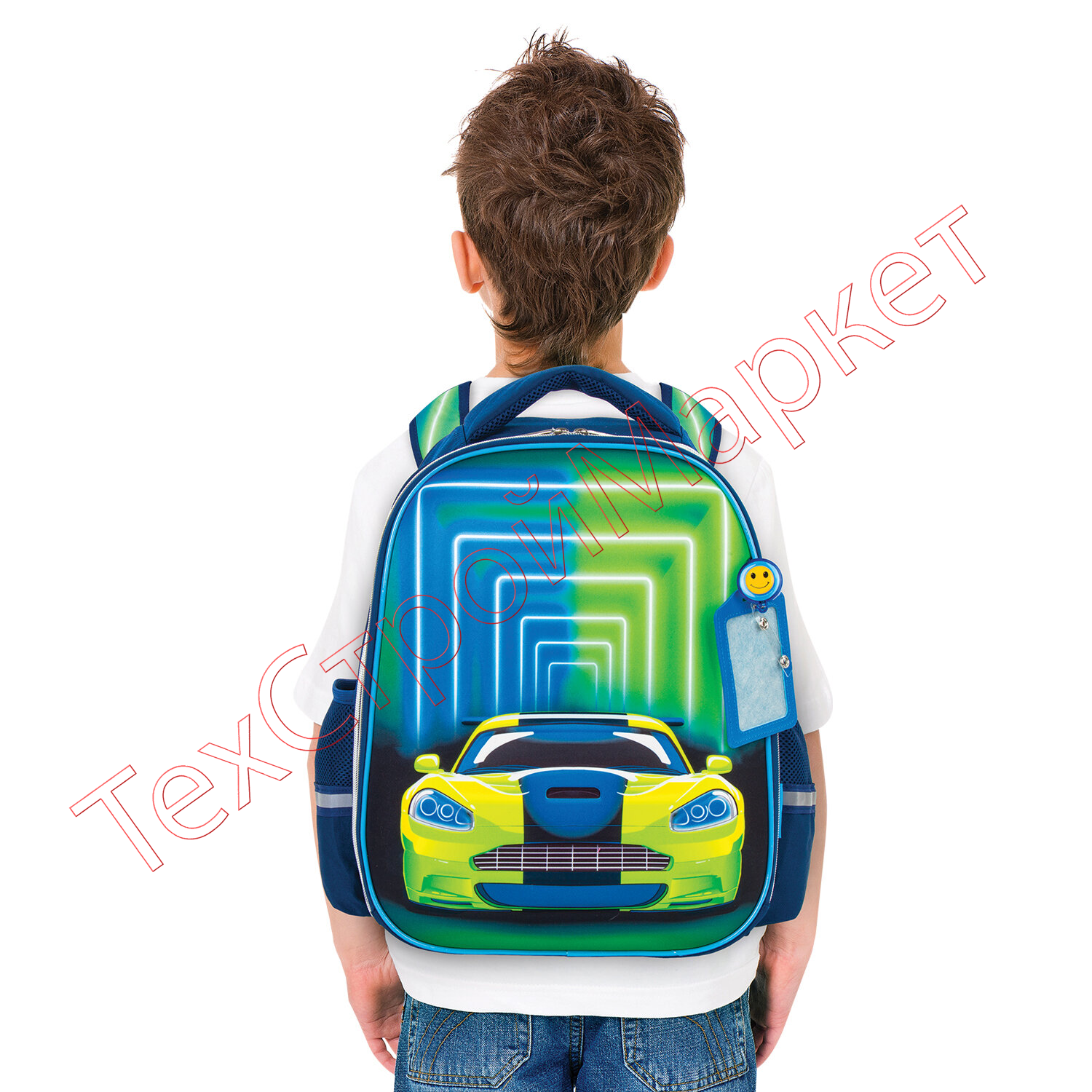Ранец ЮНЛАНДИЯ LIGHT, 2 отделения, "Neon car", 3D панель, 38х29х16 см, 229917