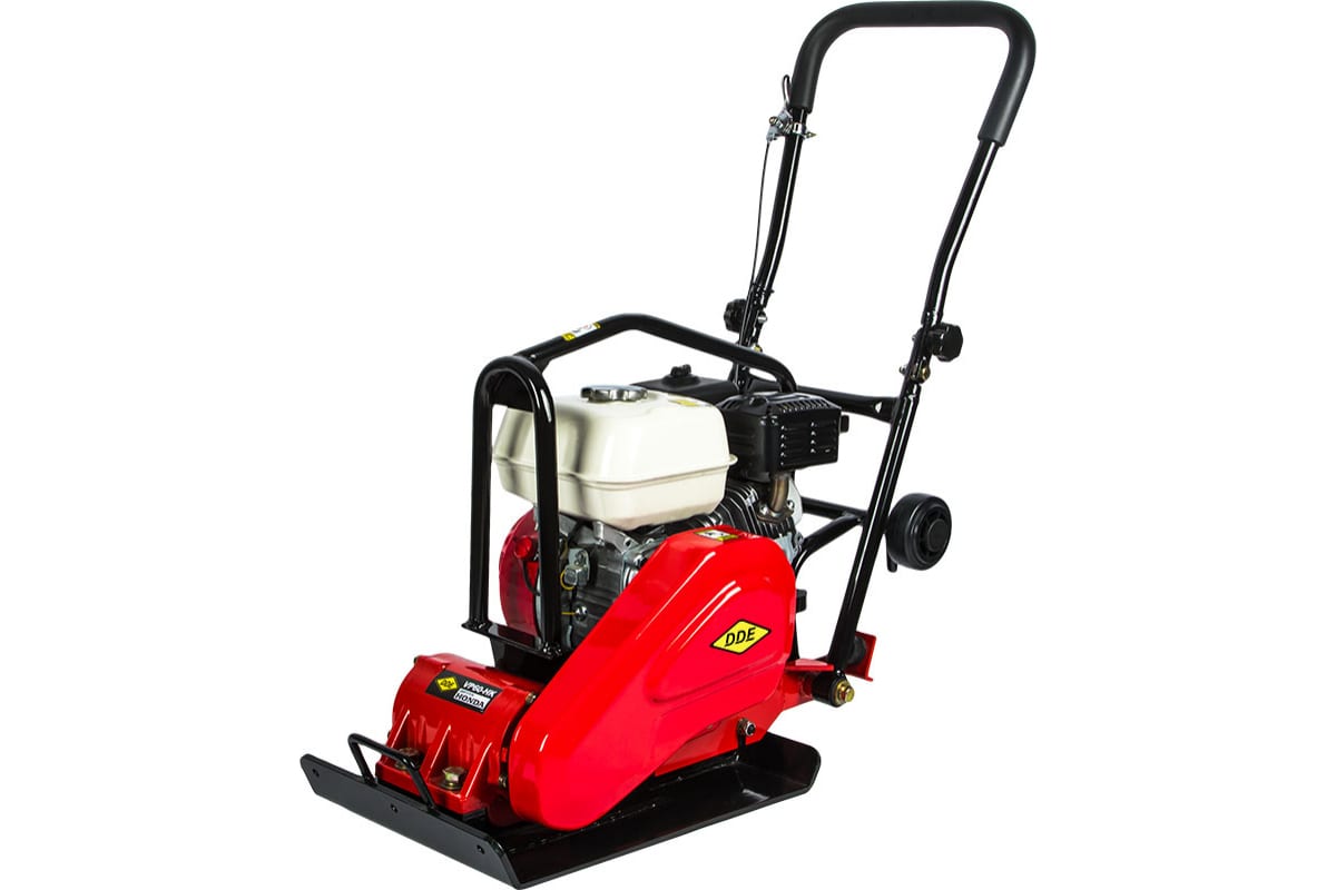 Виброплита VP60-HK (дв. Honda, 5,5 л.с., плита 530×360 мм, до 450 кв. м/час, 65 кг, гл. упл. 20 см, колеса) DDE
