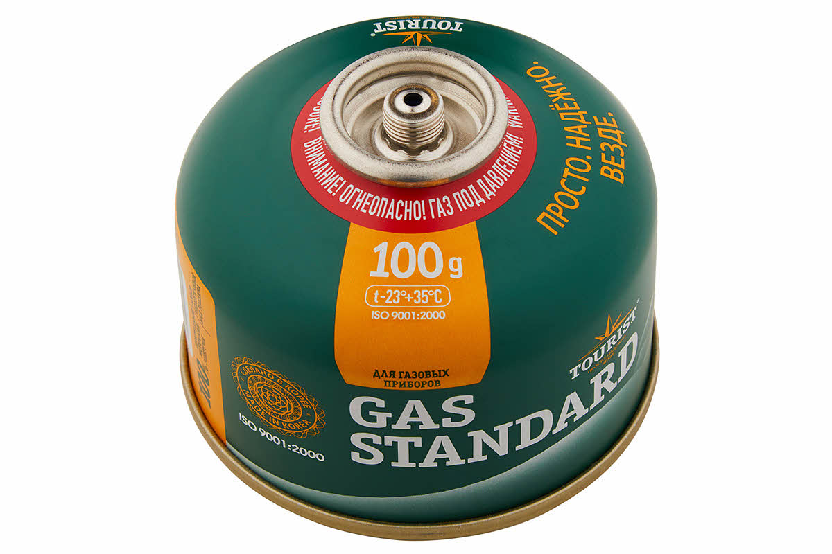 Газовый баллон с клапаном резьбового типа TBR-100 TOURIST GAS STANDARD 100 гр.