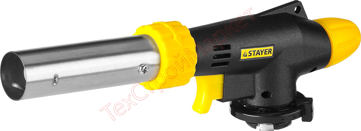 Горелка газовая "ProTerm" на баллон, с пьезоподжигом, регулировка пламени, цанговое соединение, 1300С STAYER "PROFESSIONA