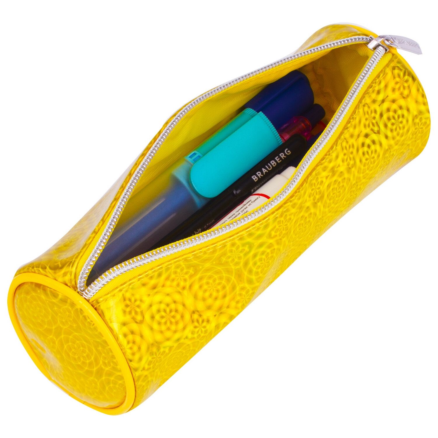 Пенал-тубус BRAUBERG, мягкий, "Glitter Gold", 20х7х7 см, 229016