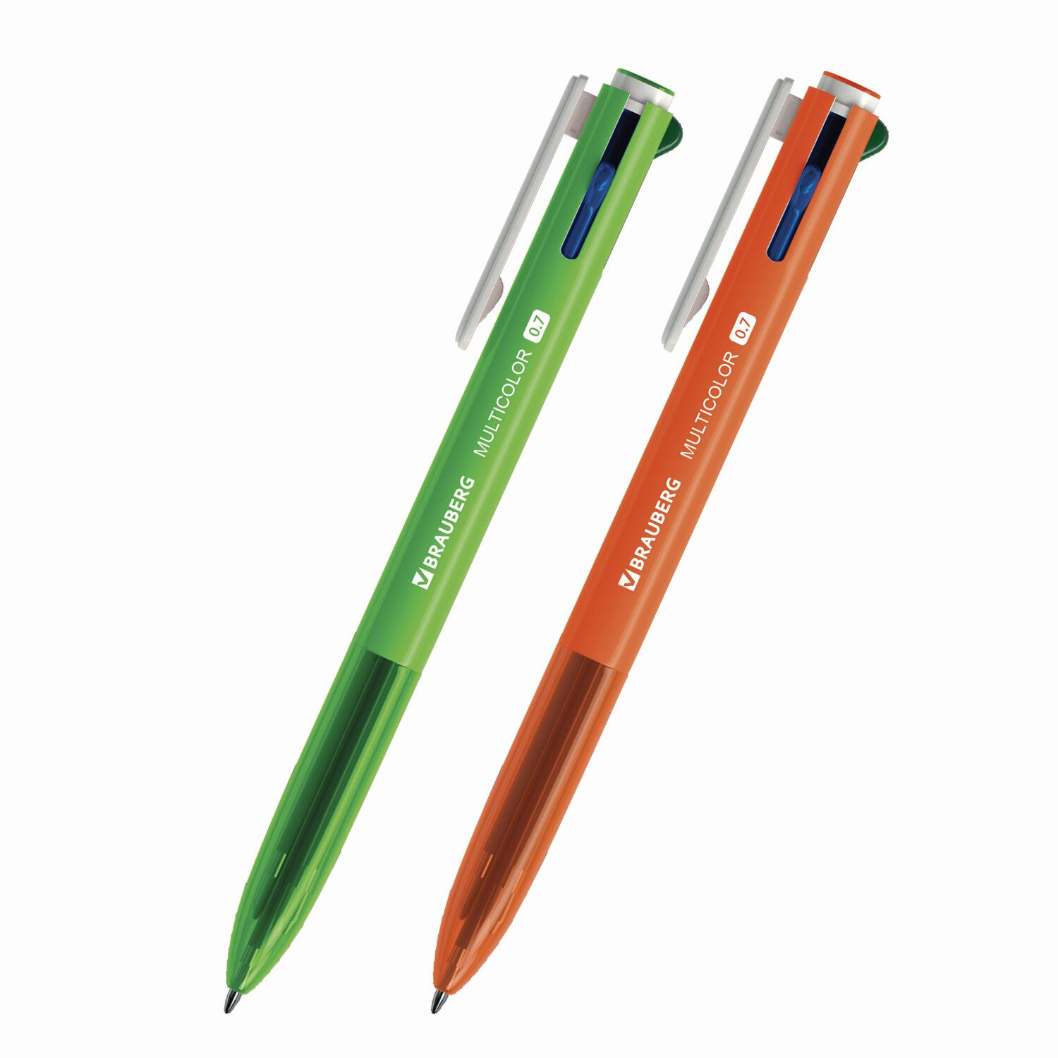 Ручка шариковая автоматическая BRAUBERG "MULTICOLOR", 4 ЦВЕТА, корпус ассорти, 0,7 мм, линия 0,35 мм, 143458