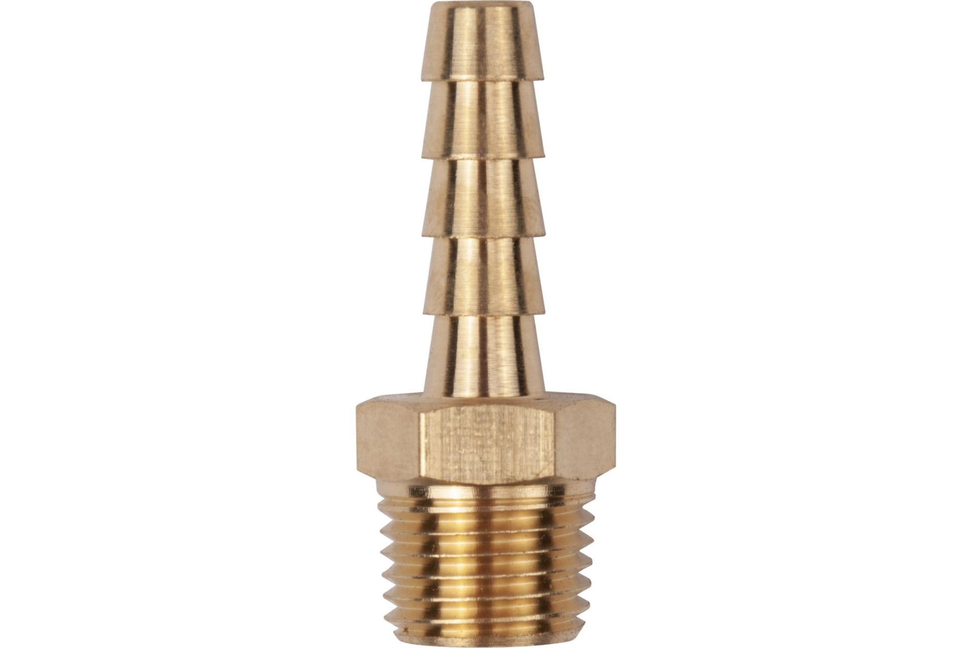 Разъем 1/4" внешняя резьба - "елочка" 6мм, латунь, в блистере AV Steel AV-700314B