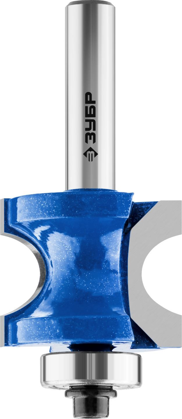 Фреза полустержневая с подшипником, D= 28,6мм, рабочая длина-16мм, радиус-6,35мм, хв.-8мм, d-12,7мм, ЗУБР Профессионал