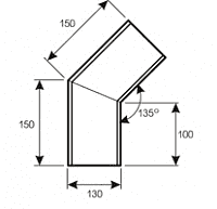 Угол жёлоба ВКУЖ 130/135гр./0,5