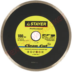 Круг отрезной алмазный, сплошной, влажная резка, для электроплиткореза, 25,4х180 STAYER "PROFESSIONAL"