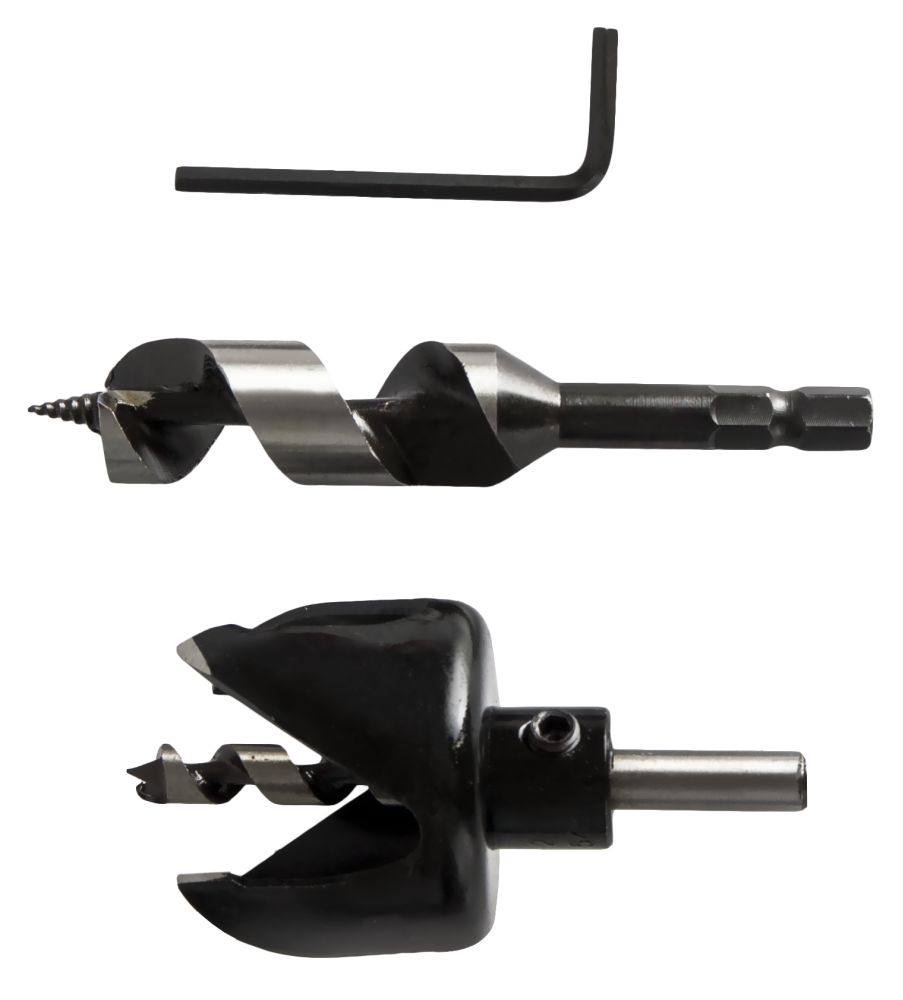 Набор для установки замков коронка 54 х 40мм, винтовое сверло 22 мм блистер ПРАКТИКА