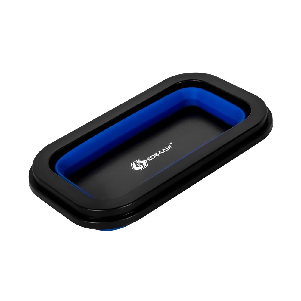 Тарелка магнитная для крепежа, СКЛАДНАЯ, силиконовая, 132 х 78 мм, высота 15мм/45мм, блистер КОБАЛЬТ