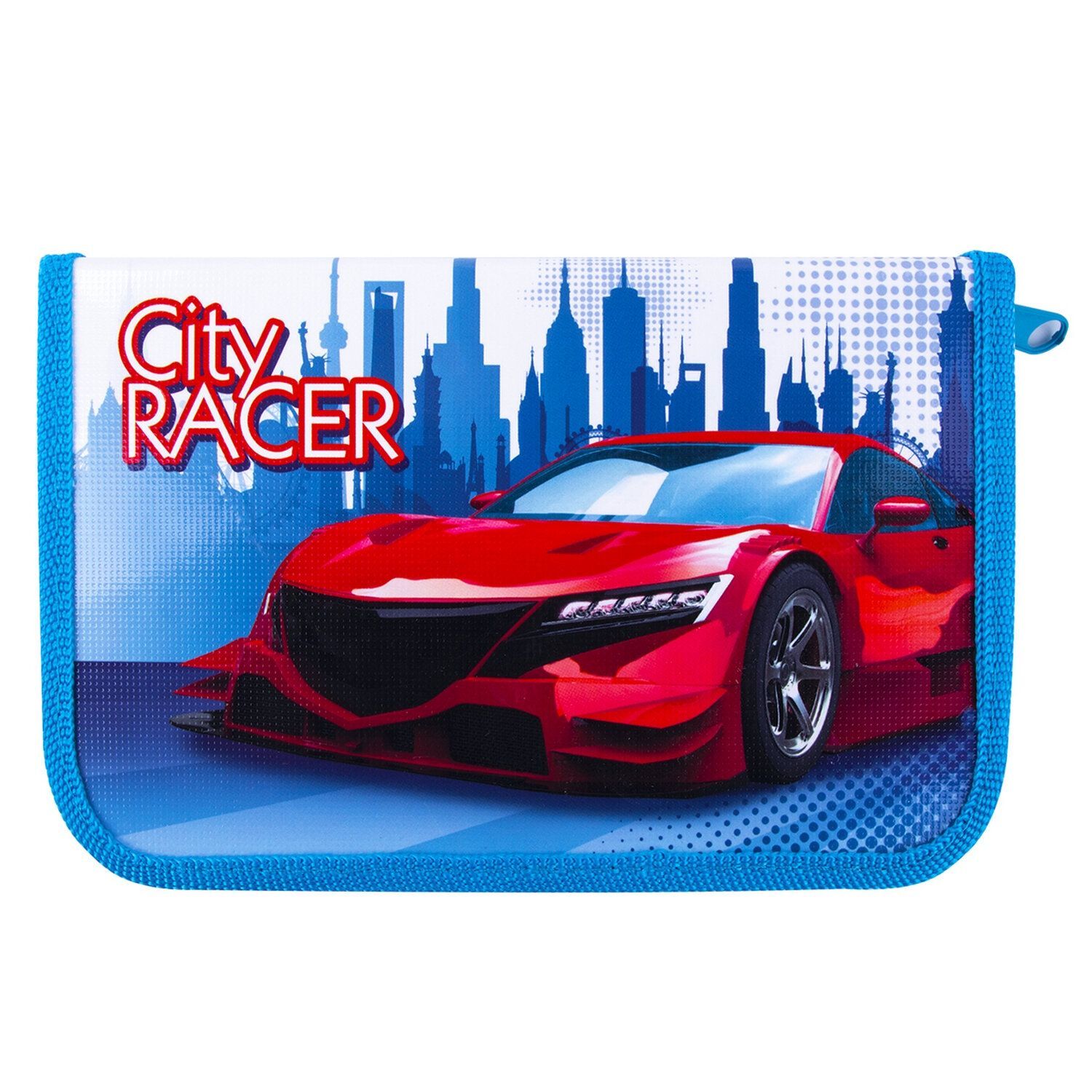 Пенал ПИФАГОР, 1 отделение, ламинированный картон, 19х11 см, "CITY RACER", 229146