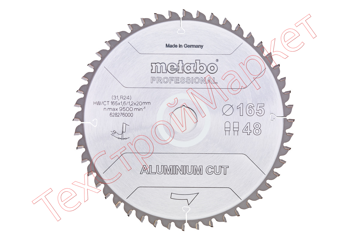 Диск пильный по алюминию 165x20 мм, Z48, FZ/TR -5 Metabo AluminiumCutProf