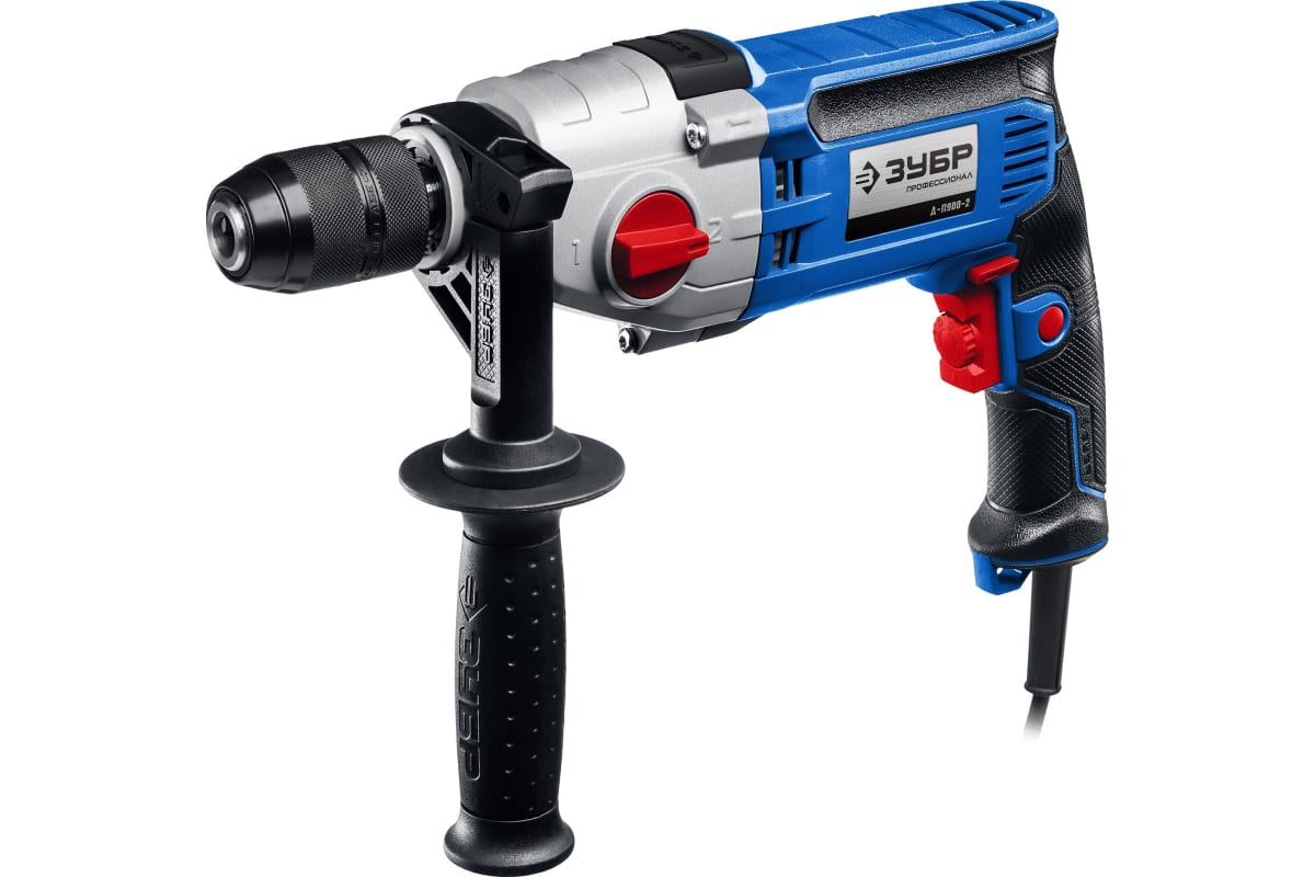 Дрель безударная, 900 Вт, 13 мм, 2-скоростная, мет. корпус, ЗУБР Профессионал