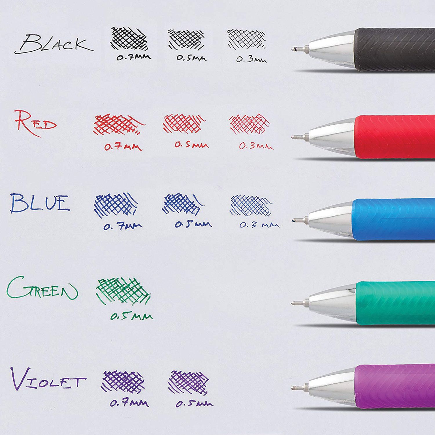 Ручка гелевая автоматическая с грипом PENTEL (Япония) "Energel", СИНЯЯ, узел 0,5 мм, линия письма 0,25 мм, BLN75-C