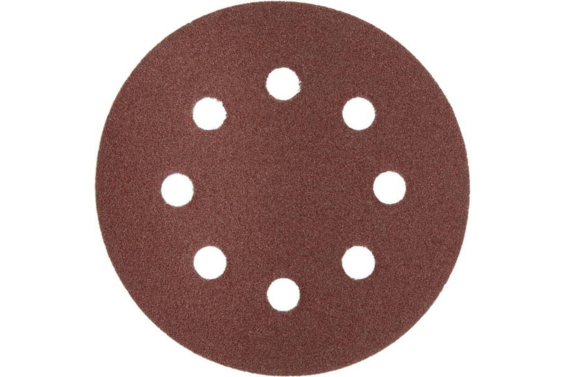 Круг шлифовальный универсальный, из абразивной бумаги на велкро основе, 8 отверстий, Р100, 125мм, 5шт ЗУБР "МАСТЕР"                                  