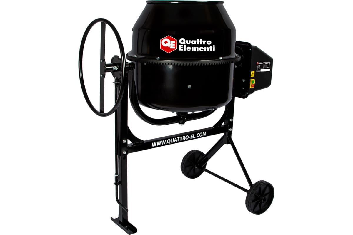Бетоносмеситель QUATTRO ELEMENTI Terra 180 (700 Вт, 180л, 23об/м, замес 90л, чугунный венец)