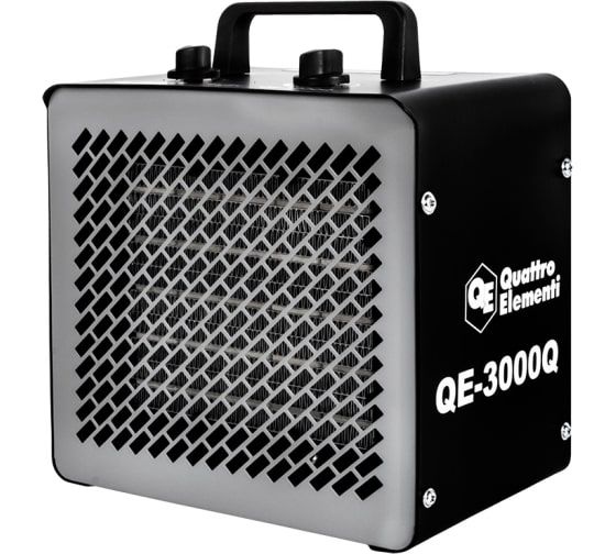Нагреватель воздуха электрический керамический QUATTRO ELEMENTI QE-3000Q КУБ (2,0/3,0 кВт, 250 м.куб/ч, площадь обогрева 30 м2)