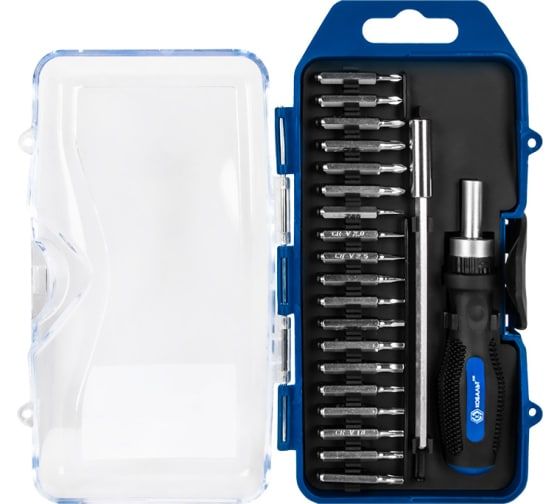 Набор  бит с рукояткой КОБАЛЬТ 21 пр., CR-V (19 бит для точных работ + удл. + отв. рук-а) (915-427)