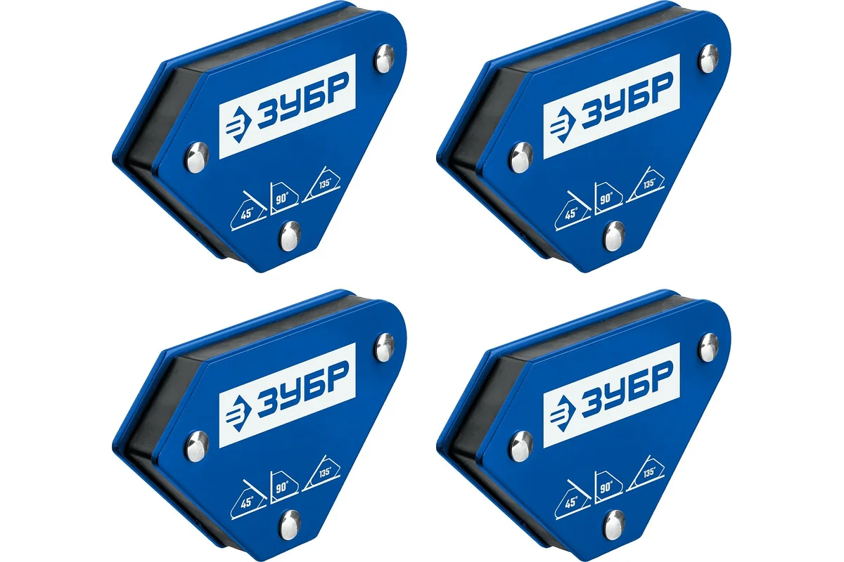 Угольники магнитные для сварочных работ УМ-3 до 4 кг набор 4 шт ЗУБР 