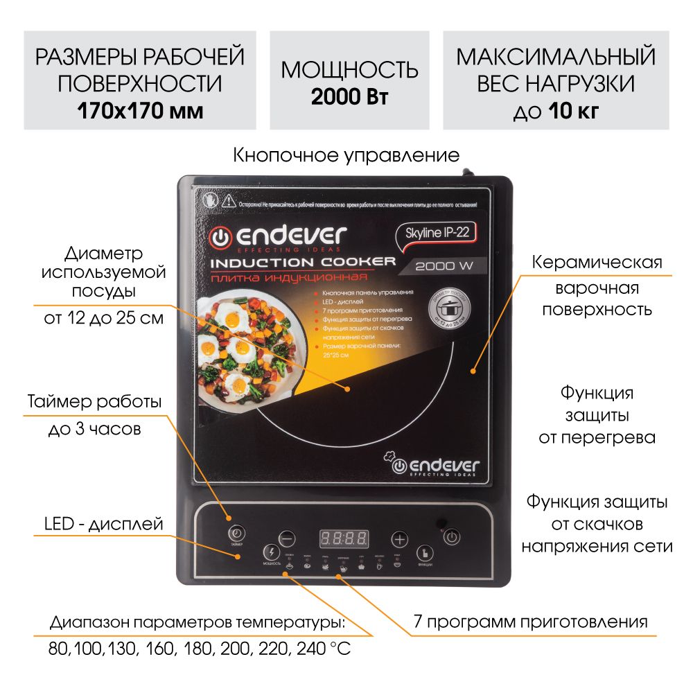 Индукционная плита ENDEVER Skyline IP-22