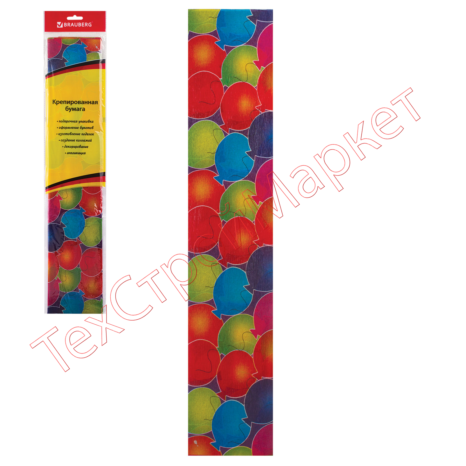 Бумага гофрированная (креповая), ШАРИКИ, 22 г/м2, 50х200 см, европодвес, BRAUBERG, 127939