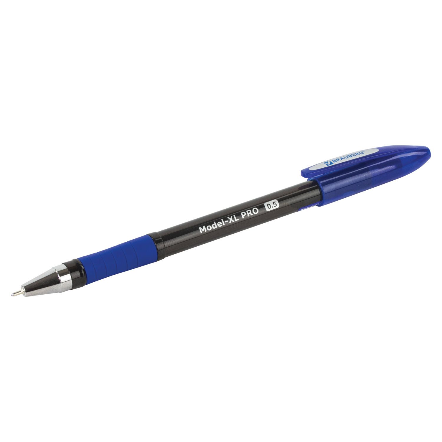 Ручка шариковая масляная с грипом BRAUBERG "Model-XL PRO", СИНЯЯ, узел 0,5 мм, линия письма 0,25 мм, 143249