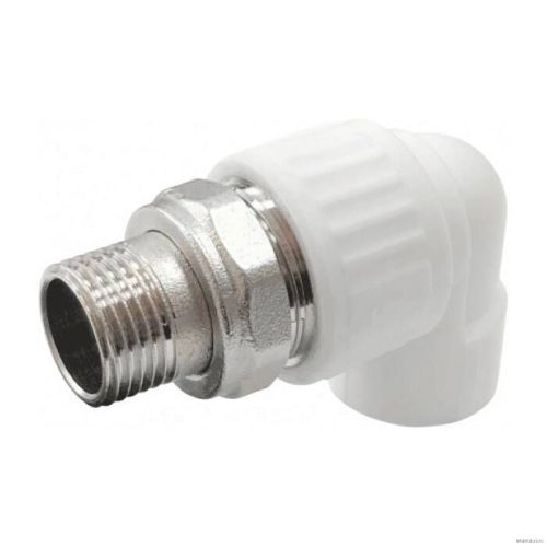 Угольник с американкой для радиатора наружная резьба 20х1/2" (100/25) (Valfex) БЕЛЫЙ