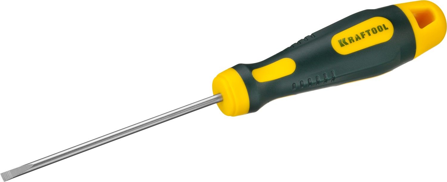 Отвертка, Cr-Mo-V сталь, двухкомпонентная противоскользящая рукоятка, SL, 3,0x80мм KRAFTOOL