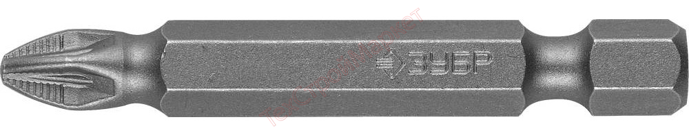 Биты ЗУБР "МАСТЕР" кованые, хромомолибденовая сталь, тип хвостовика E 1/4", PZ2, 50мм, 2шт
