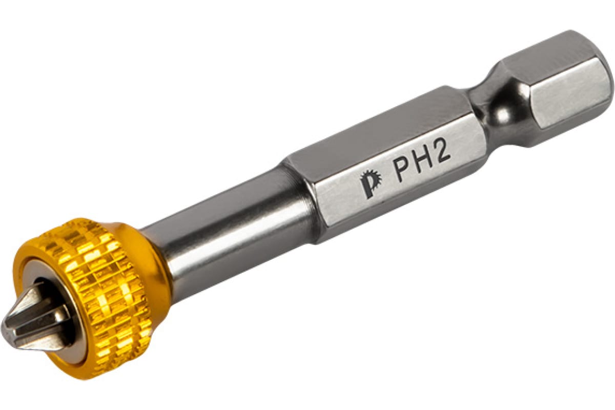 Бита отверточная с магнитным кольцом Профи PH2, 50 мм, 2 шт, блистер ПРАКТИКА 915-618