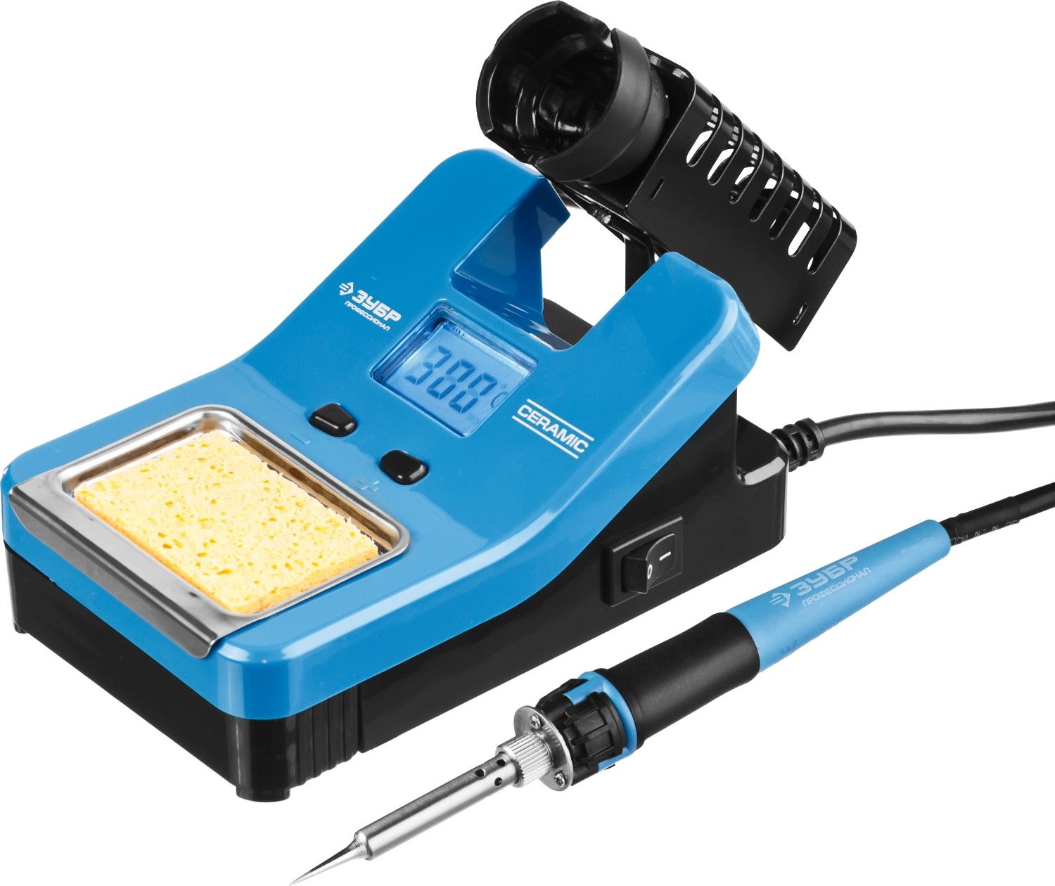 Станция паяльная цифровая с ЖК дисплеем  диапазон 160-550°C, 48Вт,ЗУБР "ПРОФЕССИОНАЛ", 55334,