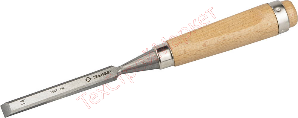 Стамеска-долото "Классик" с деревянной ручкой, хромованадиевая, 14мм, ЗУБР