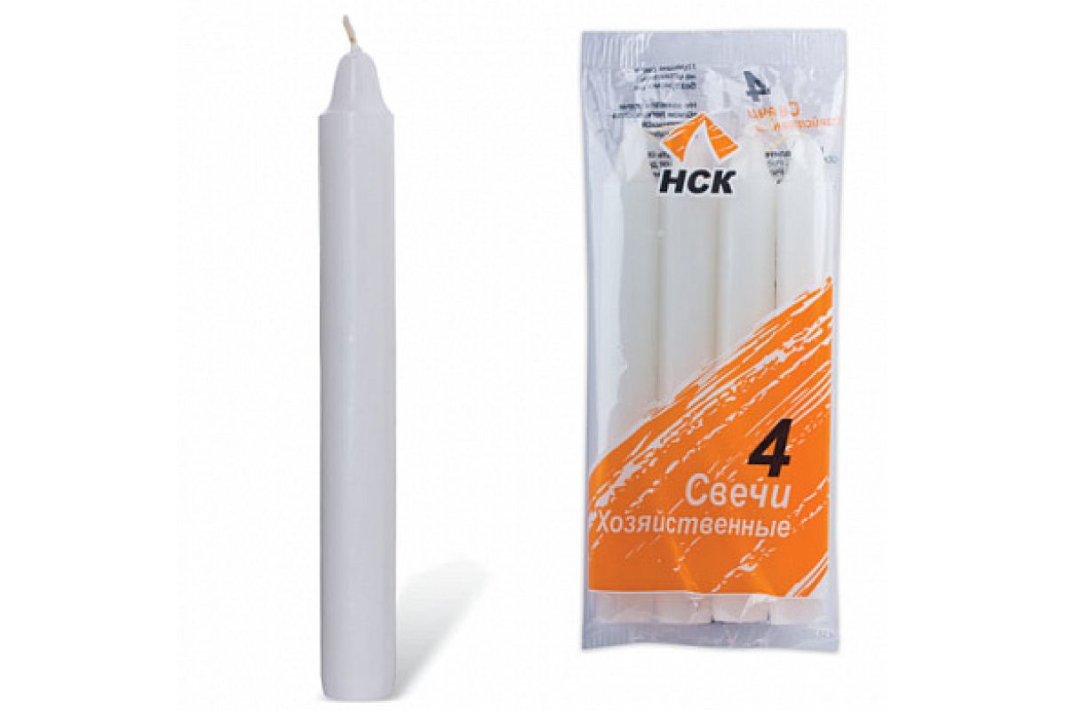 Свечи хозяйственные, комплект 4 шт., диаметр 18 мм, высота 170 мм