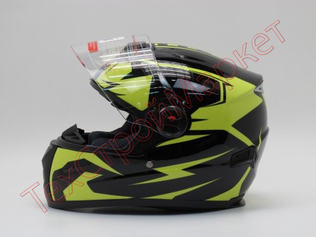 Шлем мото HIZER 522 (XL) #3 black/yelow green