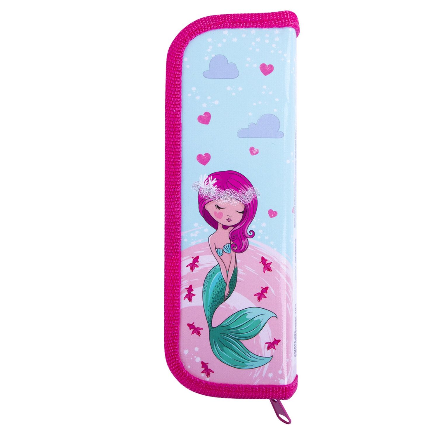 Пенал ЮНЛАНДИЯ, 1 отделение, ламинированный картон, 19х7 см, "Mermaid", 229142