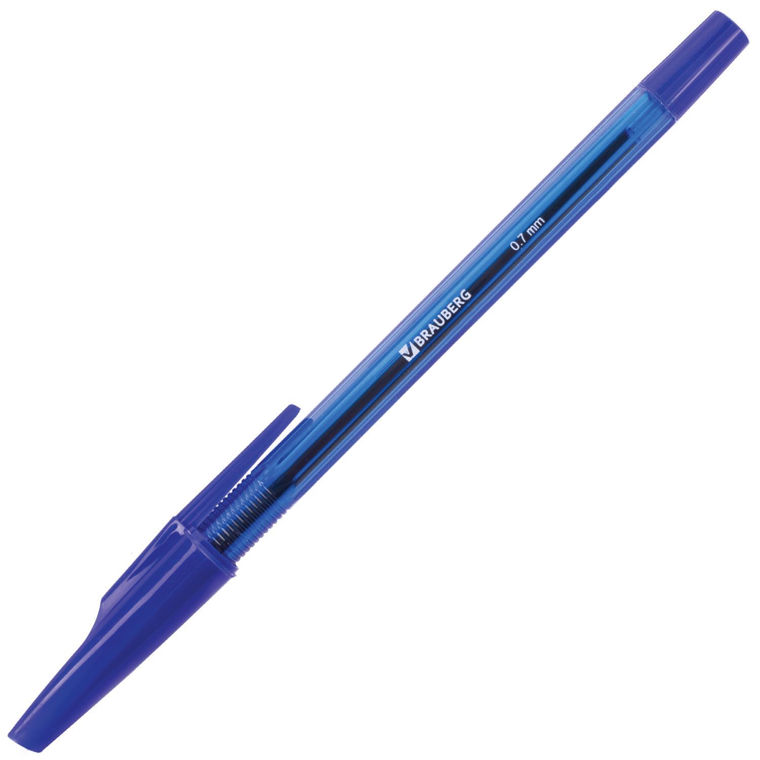 Ручка шариковая BRAUBERG "Black Jack", СИНЯЯ, корпус тонированный синий, узел 0,7 мм, линия письма 0,35 мм, 141296