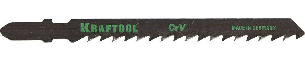 Полотна для эл/лобзика, T144D Cr-V, по дереву, ДВП, ДСП, быстрый рез, EU-хвост., шаг 4мм, 75мм, 2шт KRAFTOOL