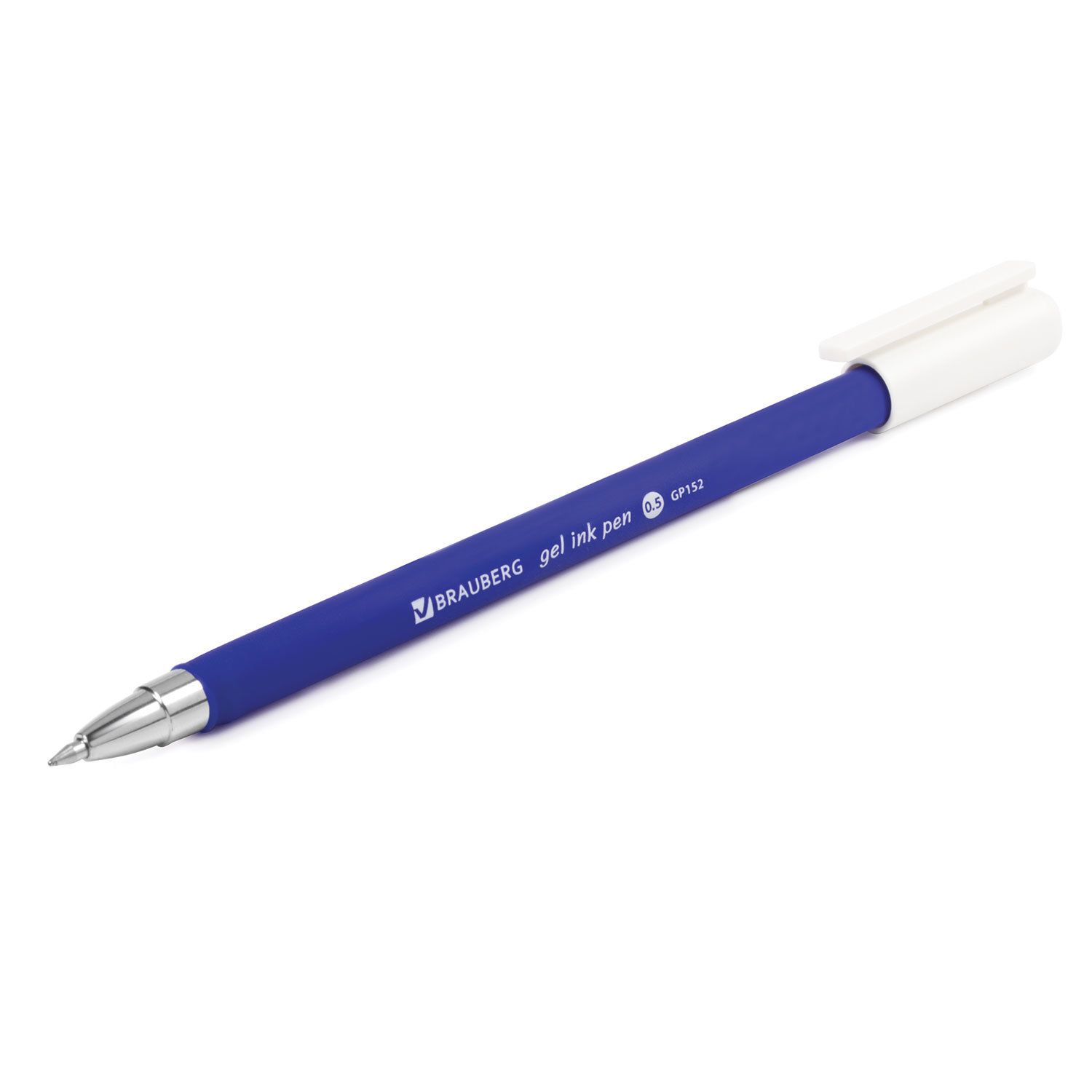Ручка гелевая BRAUBERG "Matt Gel", СИНЯЯ, корпус soft-touch, узел 0,5 мм, линия 0,35 мм, 142945