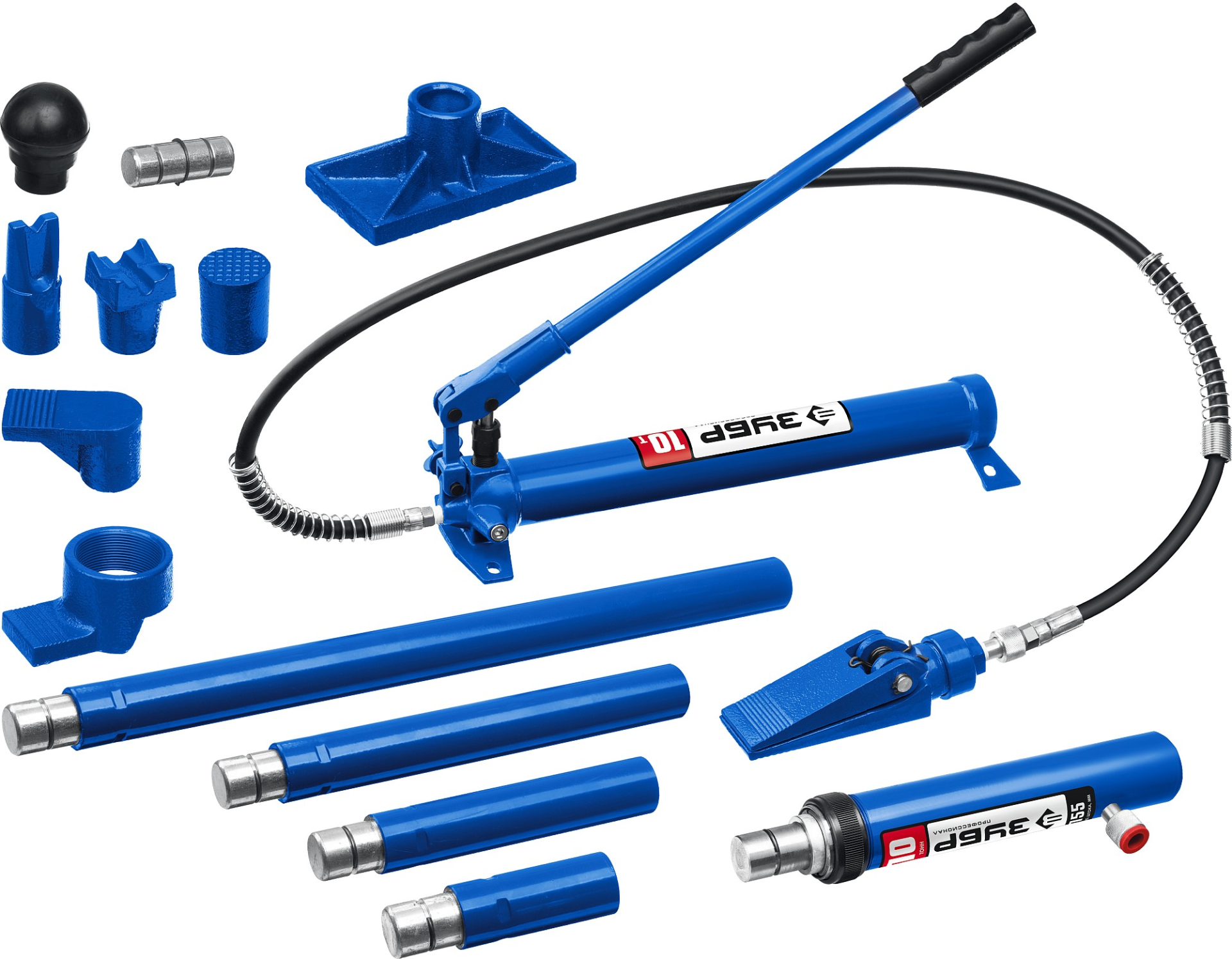 Набор гидравлический, портативный для правки кузова, в пластиковом кейсе, 10т, 70МПа ЗУБР "ЭКСПЕРТ                                            