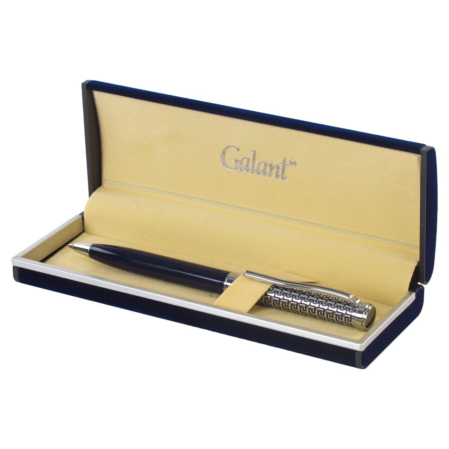 Ручка подарочная шариковая GALANT "Empire Blue", корпус синий с серебристым, хромированные детали, пишущий узел 0,7 мм, синяя, 140961