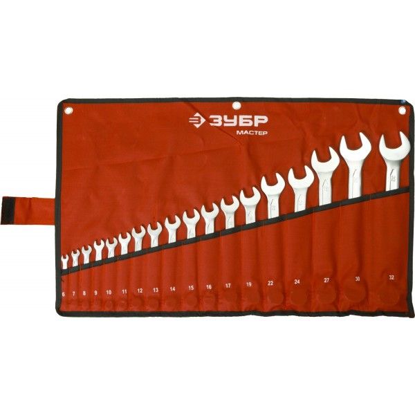 Набор комбинированных гаечных ключей 18 шт, 6 - 32 мм, ЗУБР