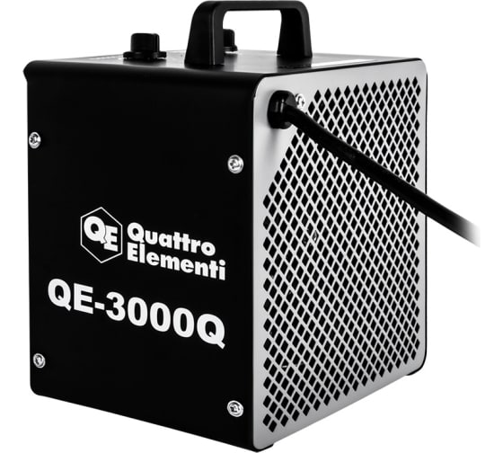 Нагреватель воздуха электрический керамический QUATTRO ELEMENTI QE-3000Q КУБ (2,0/3,0 кВт, 250 м.куб/ч, площадь обогрева 30 м2)